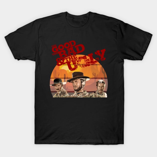 The Good The Bad and The Ugly War T-Shirt by Purwoceng